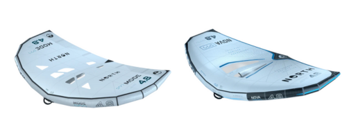Links zie je een wing met een low aspect ratio, rechts zie je een wing met een high aspect ratio